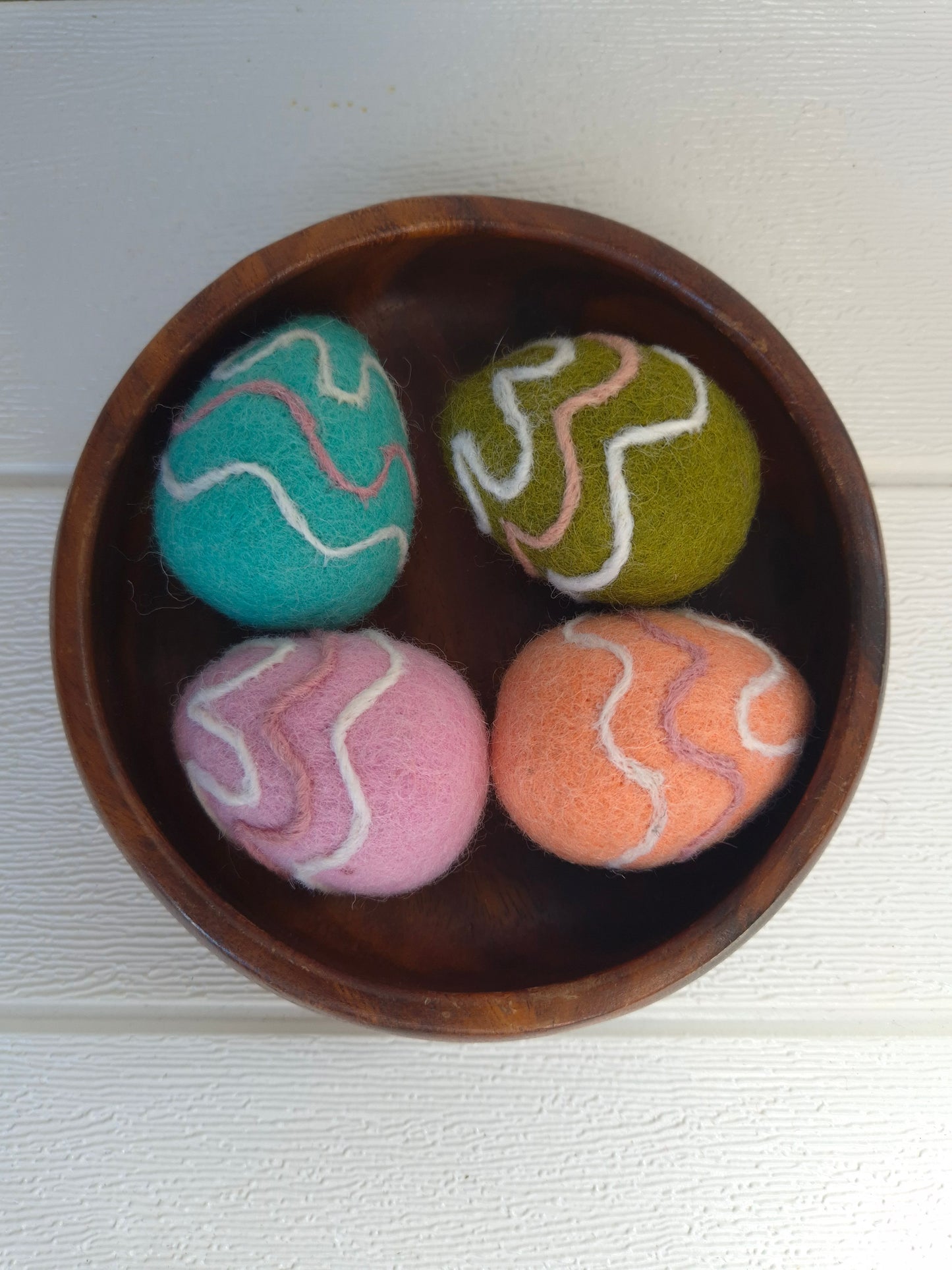 4pc Felt Zig Zag Eggs Set