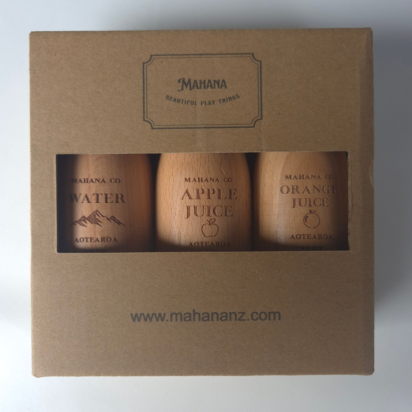 Wood Set of Drink Bottles English Set