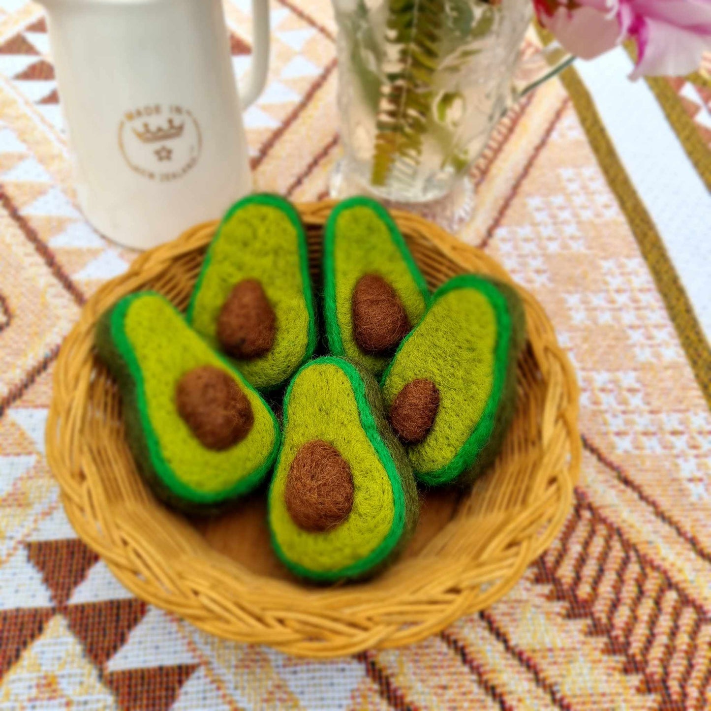 Felt Avocado half with seed