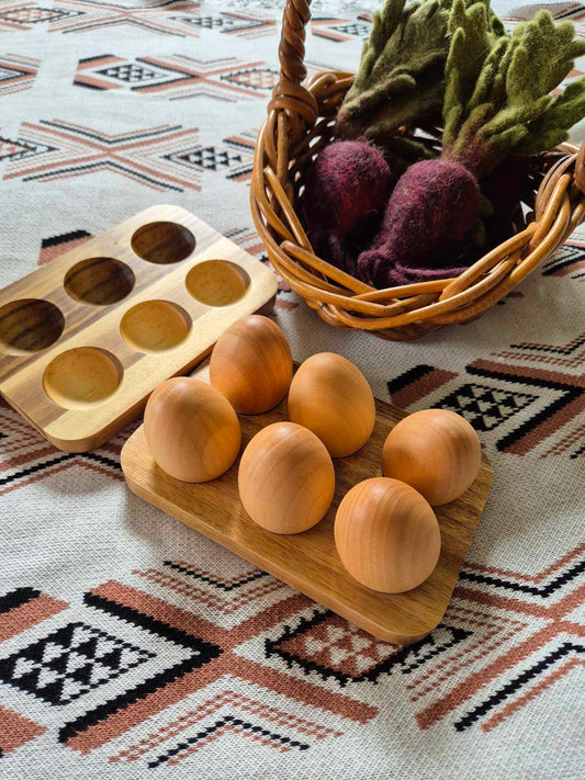 Wooden Eggs 6pc Set