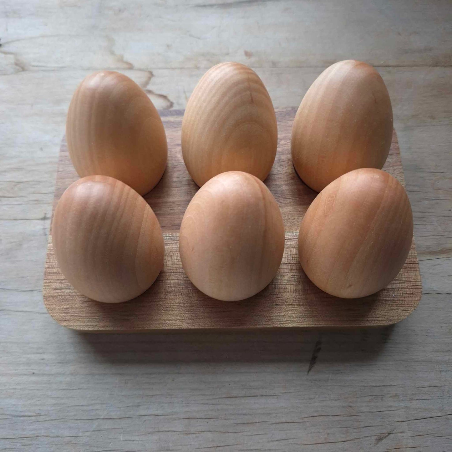 6pc Wooden Eggs Set