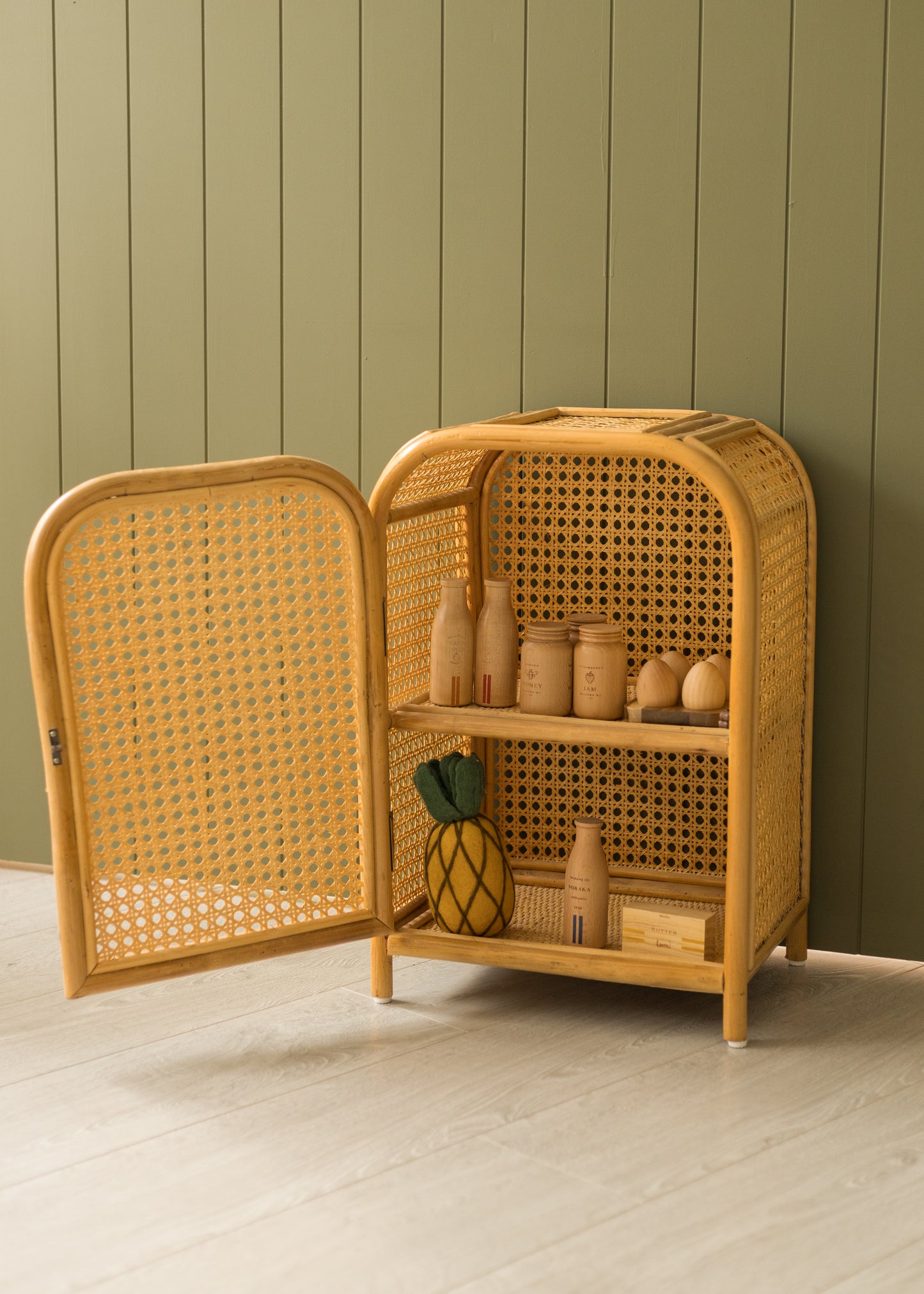 Rattan Bedside/Fridge/Cupboard