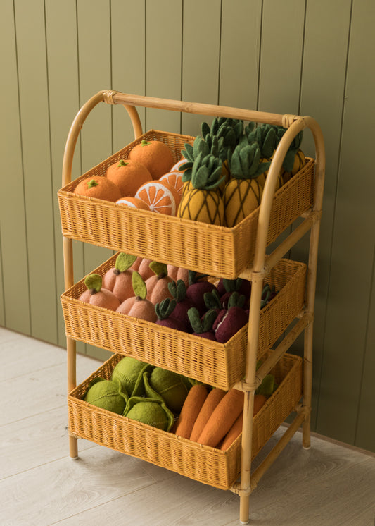 Rattan Market Shelf Stand
