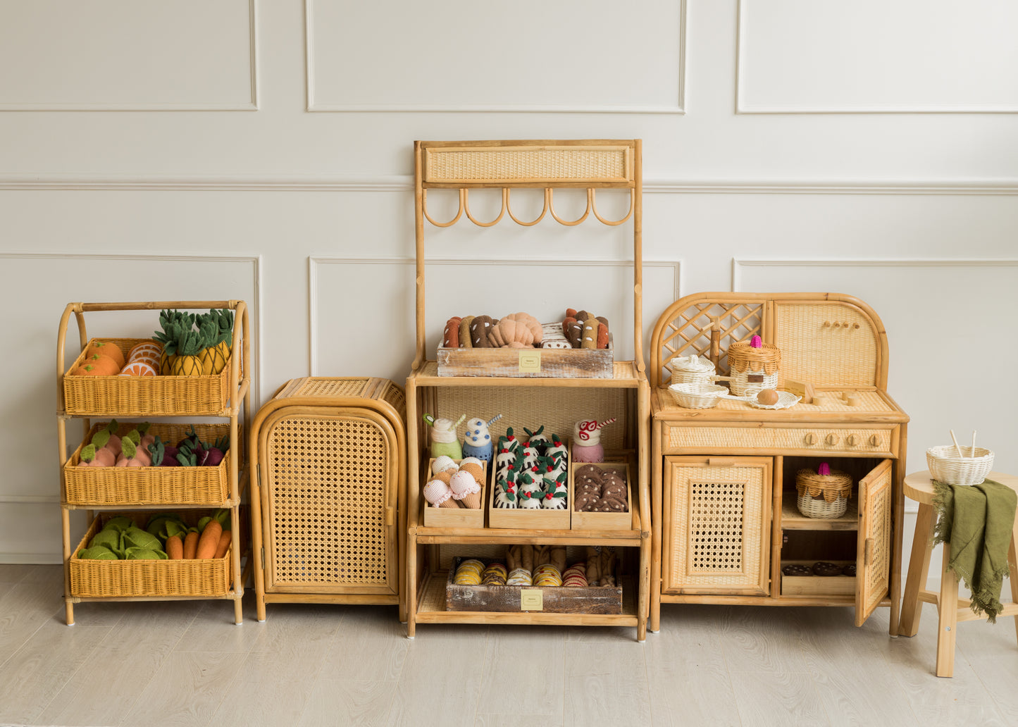 Rattan Bedside/Fridge/Cupboard