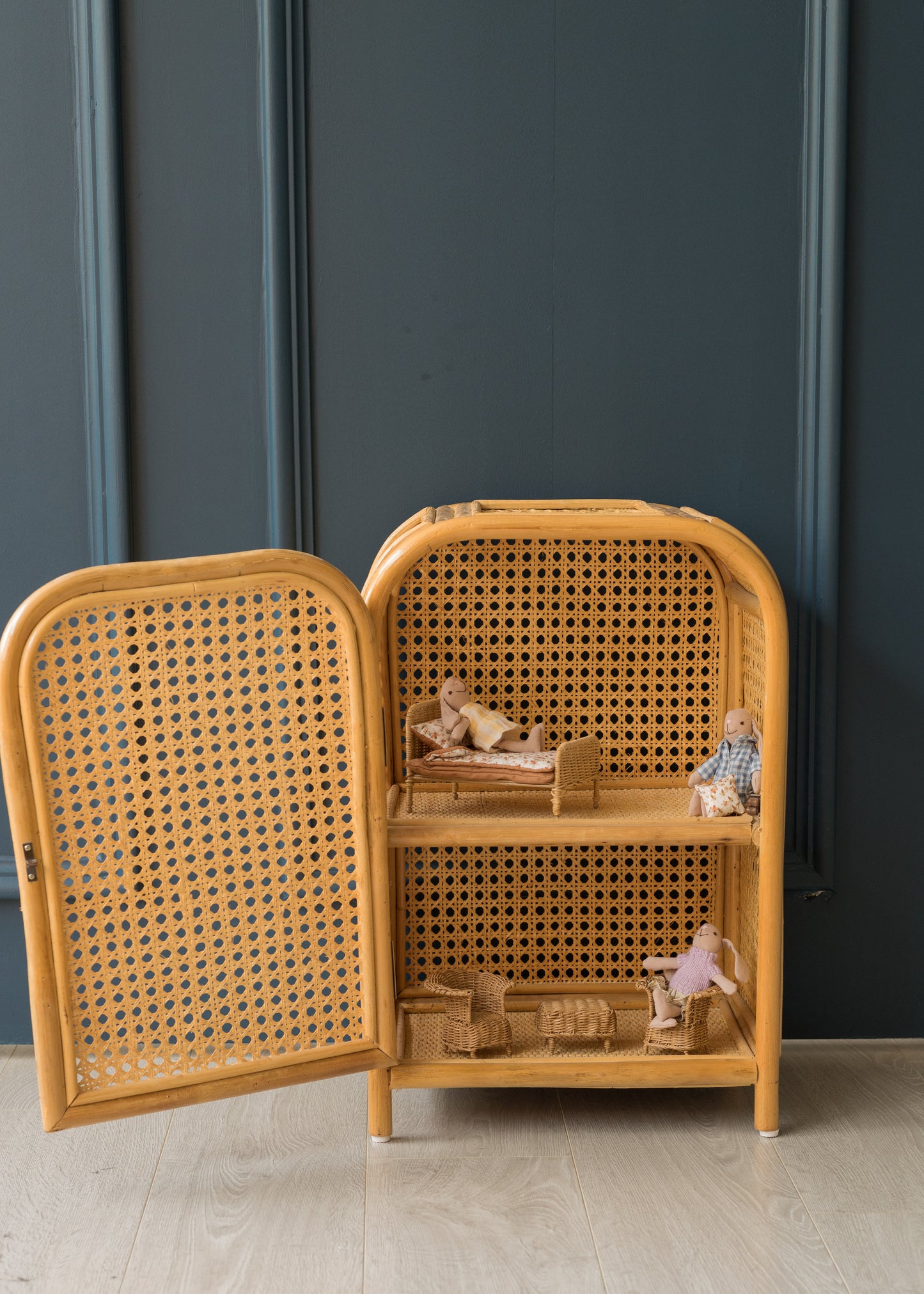 Rattan Bedside/Fridge/Cupboard